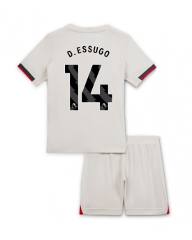 Billige Fotballdrakt Chelsea Dario Essugo #14 Replika Bortedraktsett Barn 2025-26 Kortermet (med bukser)